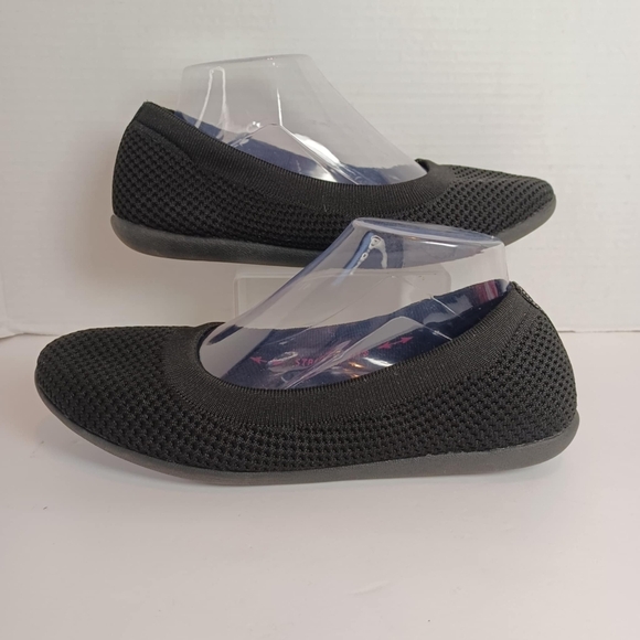 Skechers Flats Women 9.5 Black Stretch Fit Memory Foam Air‎ Cooled Slip On Shoe - Picture 1 of 7